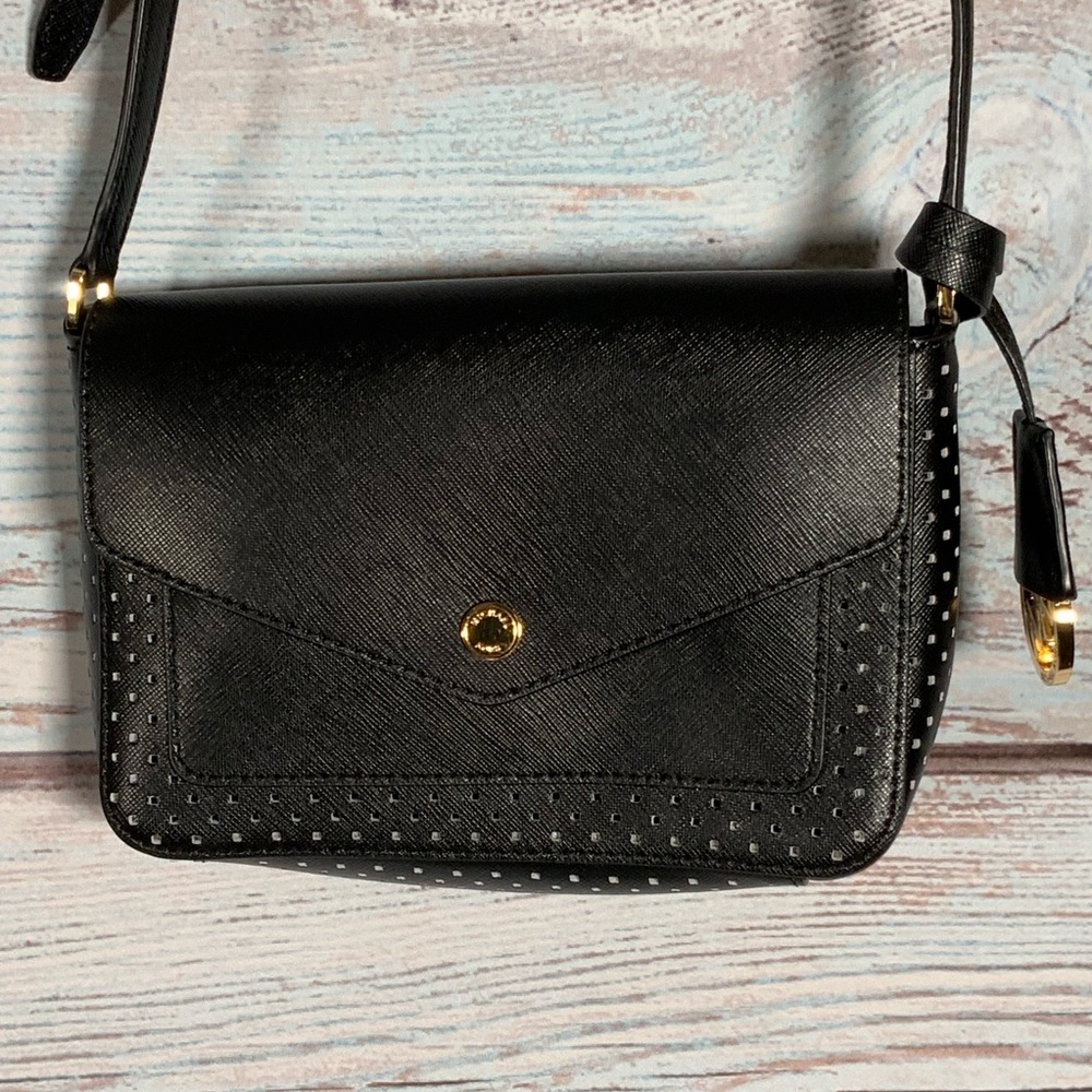 Michael Kors Black perforated crossbody bag NWOT